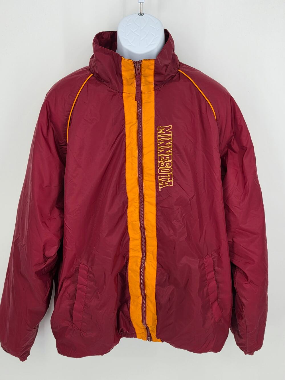 Vintage Starter Jacket XL Minnesota Golden Gophers Hooded Windbreaker Puffer